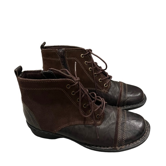 Clarks Brown Whistle Watch Suede Leather Lace Up Ankle Boots, Sz 6 - Picture 6 of 14